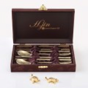 H.jin현진 장수금거북 효 티타늄골드 수저세트