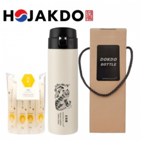 한국전통 호작도텀블러 독도보틀 원터치 470ml 사양 벌꿀스틱 10g 5개입 선물세트 #2