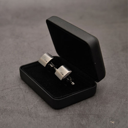 사각 헤어라인텍스쳐 커프스버튼(블랙이니셜각인) #7