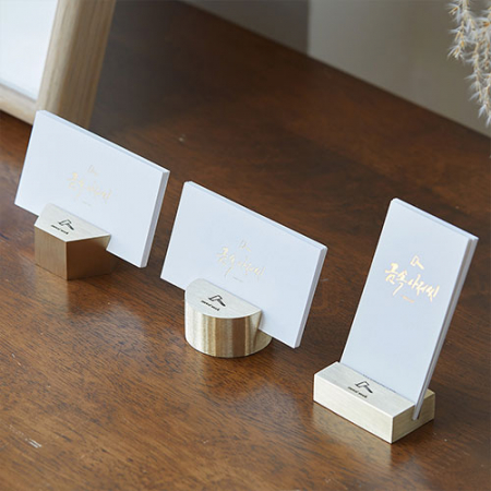 황동 골드 메탈 명함꽂이 거치대 3style(이니셜 로고각인) #4