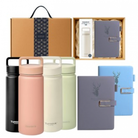 글라스락 스포티 핸들 텀블러 500ml + 푹신 A5 다이어리 고급띠지 손잡이 기프트박스세트 #2