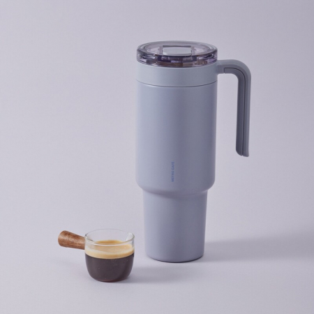 락앤락 에버 쇠맛걱정없는 메트로 카페 듀얼핸들 세라믹 텀블러 1.2L (빨대포함) #6