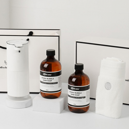 WG-103BT 거품타입 손 세정제 디스펜서 1개 + 리필 500ml 2개 + 핸드타올 1개 세트 #3