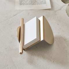 라운드 메탈 골드 명함꽂이 거치대 홀더(이니셜각인)