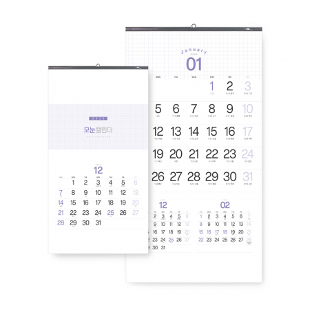 2026년 벽걸이 달력 모눈캘린더 380x700 #3