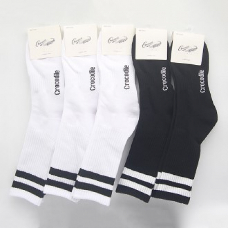 크로커다일 남자 장목 이중 바닥 쿠션 스포츠 양말 #2