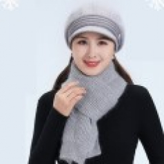 여성 겨울 앙고라 챙모자