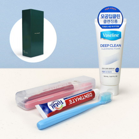 바세린 딥 클렌징폼 150ml  + 부케가르니 미세모칫솔 + 덴티메이트 치약 + 휴대용케이스 #3