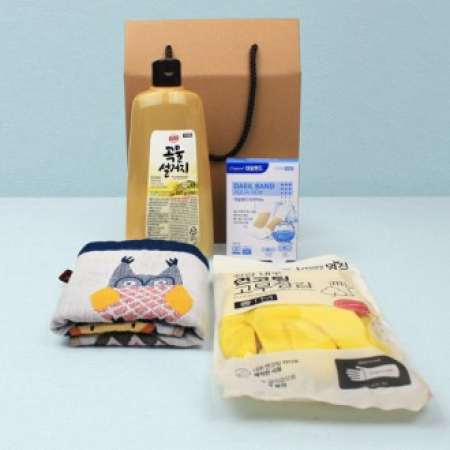 주방세제  주방타올 고무장갑 방수밴드 4종세트 #2