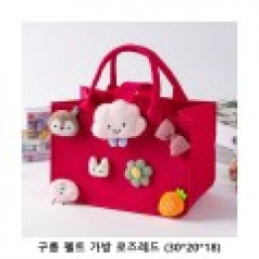 위크앤드 구름 펠트 가방 로즈레드 (30x20x18cm)