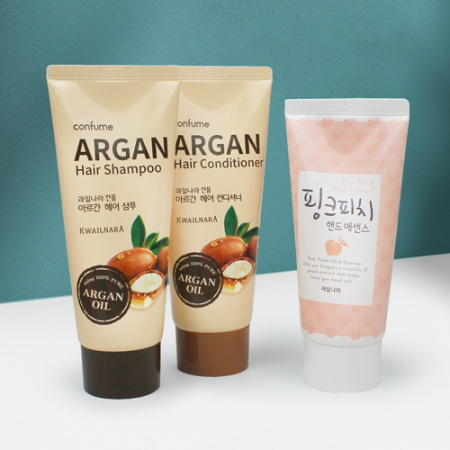 과일나라 아르간 샴푸 + 컨디셔너 + 핑크피치 핸드크림 + 종이케이스 #3