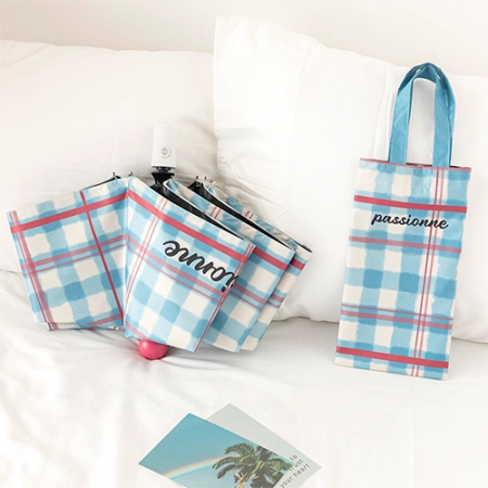 로페리아 빈티지 블루체크 데일리 3단자동우산 0215504 #3