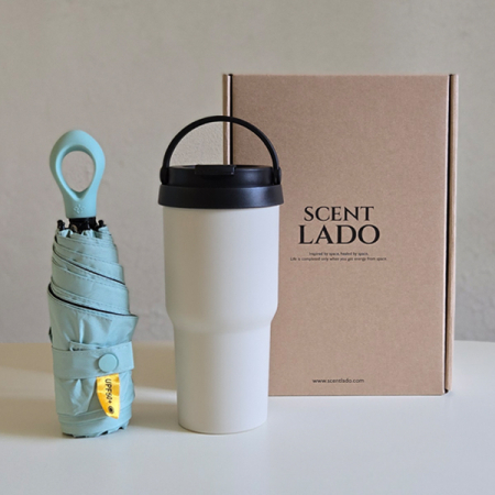 센트라도 멀티고리 5단 양우산 + 라운드 핸들 텀블러 세트 #4