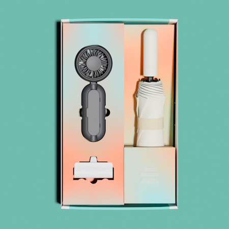 루티네 선물세트 솜사탕 3단 자동 양우산 + 우산애착 미니 선풍기 + 보조배터리 #5