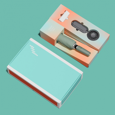 루티네 선물세트 거꾸로 2세대 자동 우양산 + 우산애착 미니 선풍기 + 보조배터리 #4