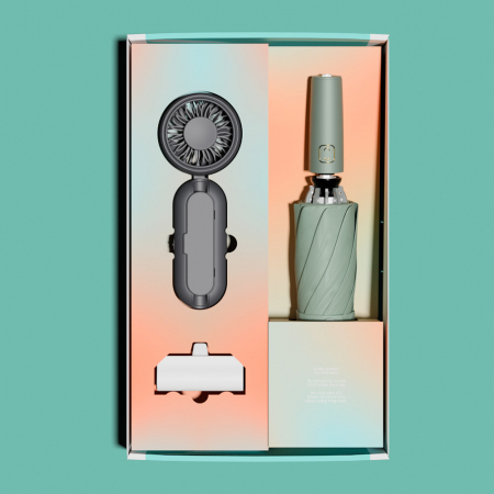 루티네 선물세트 거꾸로 2세대 자동 우양산 + 우산애착 미니 선풍기 + 보조배터리 #5