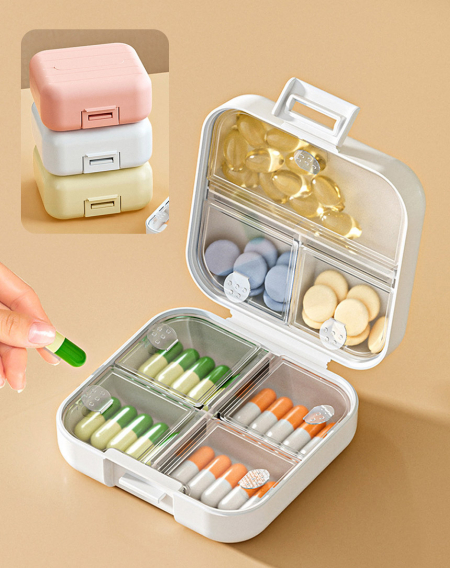 휴대용 알약케이스 파스텔 사각 영양제 비타민 #3