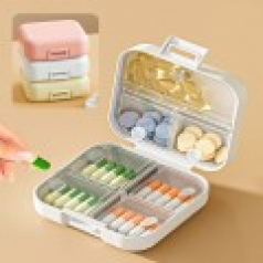 휴대용 알약케이스 파스텔 사각 영양제 비타민