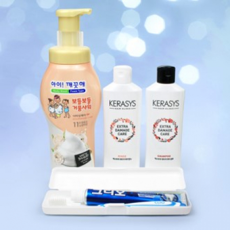 아이깨끗해 보들보들 거품샤워 바디워시 700g + 캐라시스 샴푸 + 린스+ 크리오 휴대용 양치세트 #2