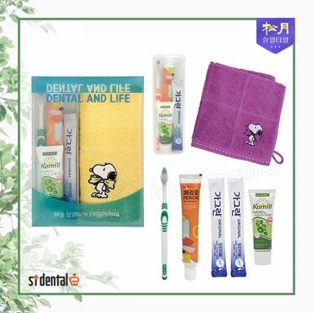 덴탈송월핸드타올4호 카밀핸드크림 오랄비미세모 가그린 칫솔치약세트 #3