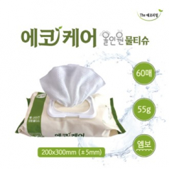 에코케어 올인원 물티슈 60매 캡형