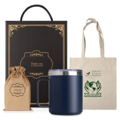 텀블러 고급 부직포백 기프트세트 스텐머그컵1개 에코백1개