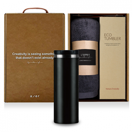 레스쁘리 고급 더벅스텀블러 세트 F, 텀블러 450ml+타올 #2