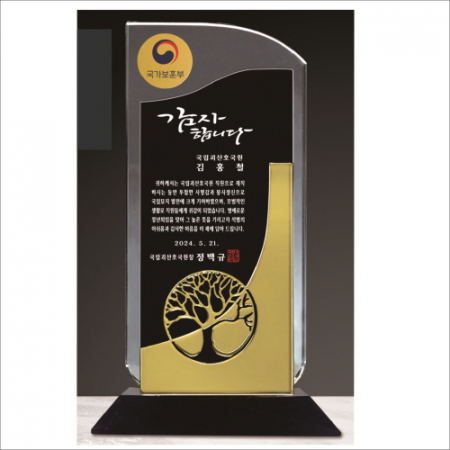 투톤 크리스탈 상패 421 -나무 #5