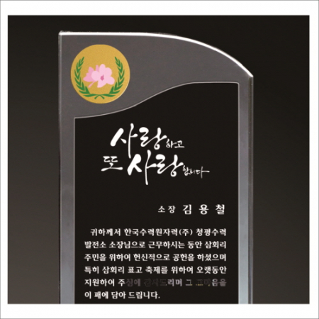 투톤 크리스탈 상패 420 -감사합니다 #3