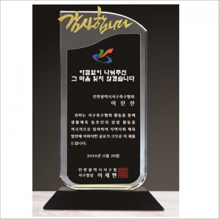 감사합니다 투톤 크리스탈 상패 419 #2