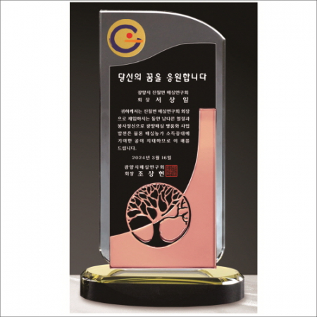 동색 나무문양 크리스탈 상패 412 #2