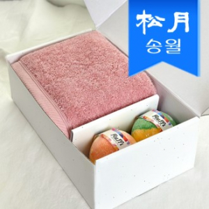 배스밤 수건 기프트세트 C (180g 코마 40수 타올 1+밤2) 타올 배쓰밤 버블 바 입욕제 선물세트