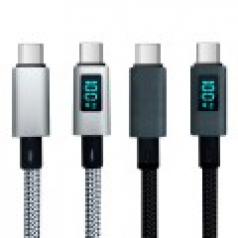 보스위즈 LED 디스플레이 C to C타입 PD 100w 초고속 충전 데이터 케이블 2M BOS-100LCD