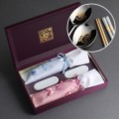 수복24K 금도금 2P (도자기 수저받침)