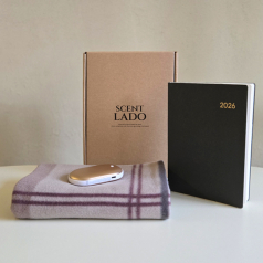 센트라도 패턴 담요+젯스 휴대용 손난로 보조배터리+에코스 다이어리 세트