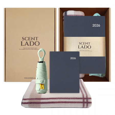 센트라도 패턴 담요+멀티고리 5단 양우산+에코스 다이어리 세트 #7