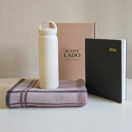 센트라도 패턴 담요+포인트 핸들 텀블러+에코스 다이어리 세트 #5