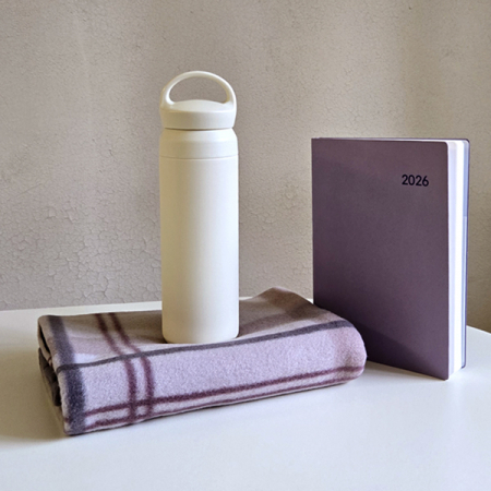 센트라도 패턴 담요+포인트 핸들 텀블러+에코스 다이어리 세트 #4