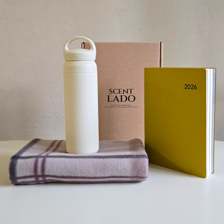 센트라도 패턴 담요+포인트 핸들 텀블러+에코스 다이어리 세트 #3