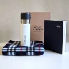 센트라도 네이처 담요+스탠리 고진공 슬림보틀 텀블러+에코스 다이어리 세트