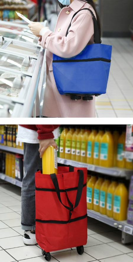 접이식장바구니 휴대용쇼핑카트 바퀴달린시장가방 휴대용장바구니 바퀴달린장바구니 #3