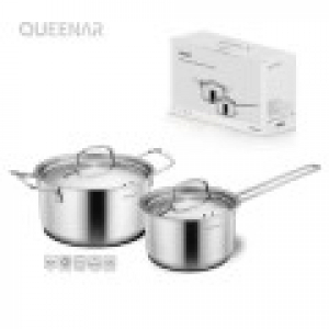 퀸나 듀오 2종 냄비 스테인레스 세트