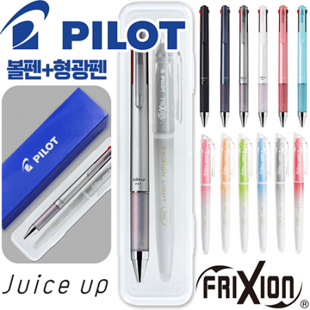 파이롯트 쥬스업3색 0.4mm + 지워지는프릭션라이트내추럴형광펜세트 #3