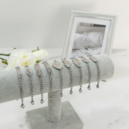 주문 제작 남자 여자 아동 어린이 치매 노인 미아 방지 써지컬 스틸 팔찌 #2