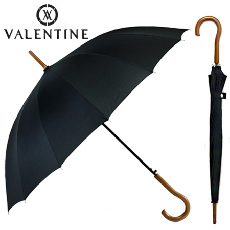 발렌타인 55x14 자동 곡자 무지 검정 곡자 장우산 #2