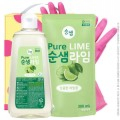 애경 순샘라임500용기 순샘300리필 고무장갑32cm 3종