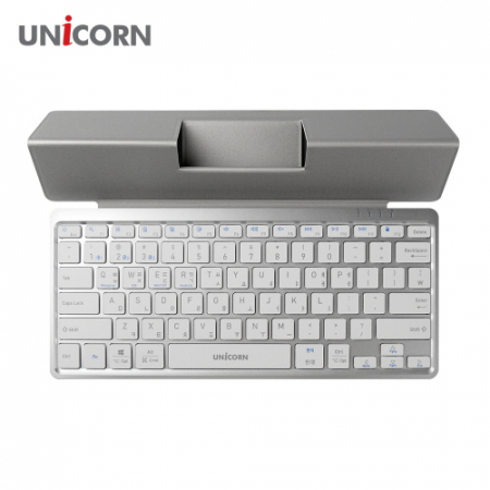 유니콘 다용도 가죽 케이스 블루투스 무선 키보드, 휴대용 블루투스 3채널 무선키보드 충전식 태블릿 스마트폰거치 BK-1200SB #7
