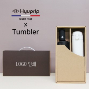 협립 3단 베이직 완전 자동 우산 + 모던 원터치 500ml 텀블러 세트