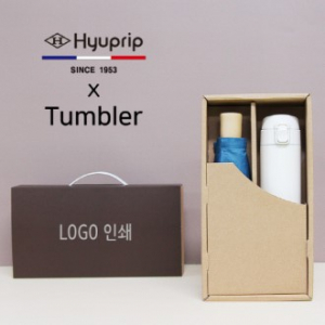 협립 3단 마시멜로 수동 우산 + 모던 원터치 500ml 텀블러 세트