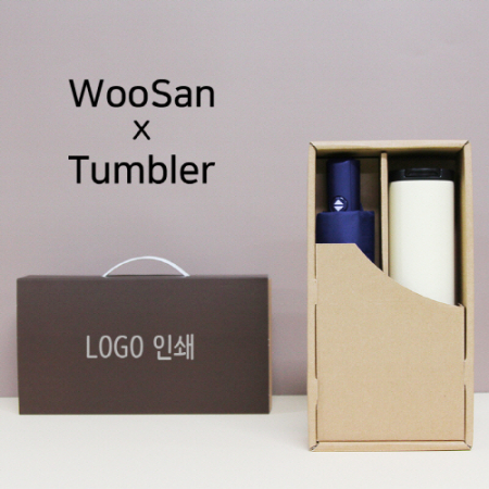 가르시아 3단 모던 완전 자동 우산 + 벅스로얄 500ml 텀블러 세트 #2